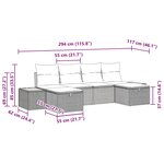 vidaXL Ensemble de canapé de jardin 6 Pièces Gris 55 x 62 x 69 cm