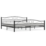 vidaXL Cadre de lit Noir Acier 200 x 200 cm