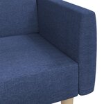 vidaXL Canapé-lit à 2 places bleu tissu