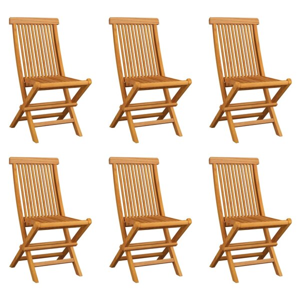 vidaXL Chaises pliables de jardin 6 Pièces Bois de teck solide