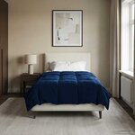 vidaXL Duvet complet toute l'année Bleu foncé 155 x 220 cm Microfibre