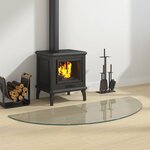 vidaXL Plaque de verre de cheminée Demi-rond 1200x500 mm