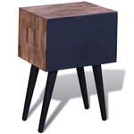 vidaXL Table de chevet avec 2 tiroirs Bois de teck recyclé