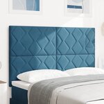 vidaXL Tête de lit en velours bleu marine design en diamant - 140 cm