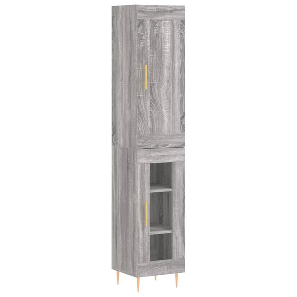 vidaXL Buffet haut sonoma gris 34 5x34x180 cm bois d'ingénierie