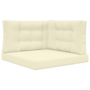 vidaXL Coussin de canapé d'extérieur 3 Pièces Crème Polyester