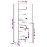 vidaXL Haut Armoire 2 Pièces Bois ancien 45 x 42 5 x 185 cm