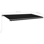 vidaXL Auvent automatique capteur de vent/LED 6x3 m Anthracite
