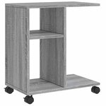 vidaXL Table d'appoint avec roues sonoma gris bois d'ingénierie
