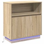 vidaXL Buffet avec LED Chêne sonoma 71 x 34.5 x 75 cm