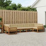 vidaXL Ensemble de canapés d'extérieur 7 pc Naturel et Beige