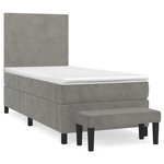 vidaXL Sommier à lattes de lit et matelas Gris clair 90x200 cm Velours