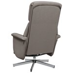 vidaXL Fauteuil inclinable avec repose-pieds taupe tissu