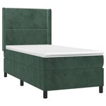 vidaXL Sommier à lattes de lit matelas et LED Vert foncé 100x200 cm