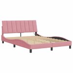 vidaXL Cadre de lit avec LED sans matelas Hanko rose 120x200 cm velours