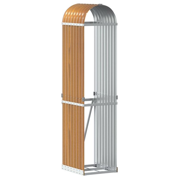 vidaXL Porte-bûches aspect bois 40x45x170 cm acier galvanisé