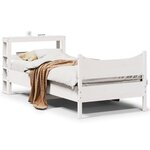 vidaXL Cadre de lit avec tête de lit blanc 75x190cm bois de pin massif