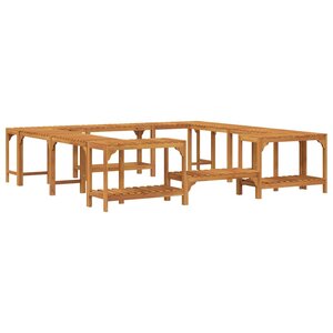 vidaXL Enclos Carré de Bain à Remous Extérieur Marron 230 x 230 cm