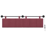 vidaXL Tête de lit suspendue Avec lumière LED Bordeaux Tissu