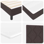 vidaXL Lit boxspring avec matelas Marron foncé 160 x 200 cm tissu