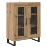vidaXL Haut Armoire 2 Pièces Chêne artisanal Bois Aggloméré et Verre