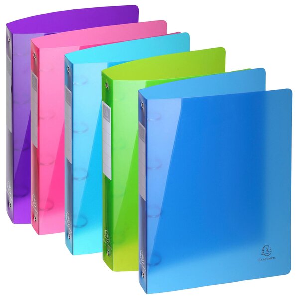 Classeur 4 Anneaux 30mm Iderama Pp Polypropylène 7/10e - A4 Maxi - Couleurs Assorties - X 15 - Exacompta