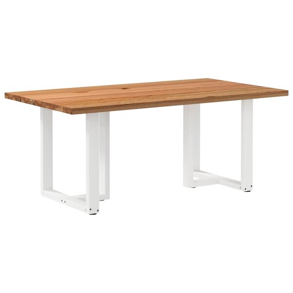 vidaXL Table à manger marron clair bois de chêne massif rectangulaire