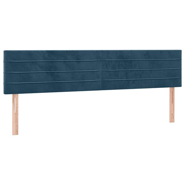 vidaXL Têtes de lit 2 Pièces Bleu foncé 100x5x78/88 cm Velours