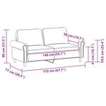 vidaXL Canapé à 2 places Gris 140 cm Similicuir