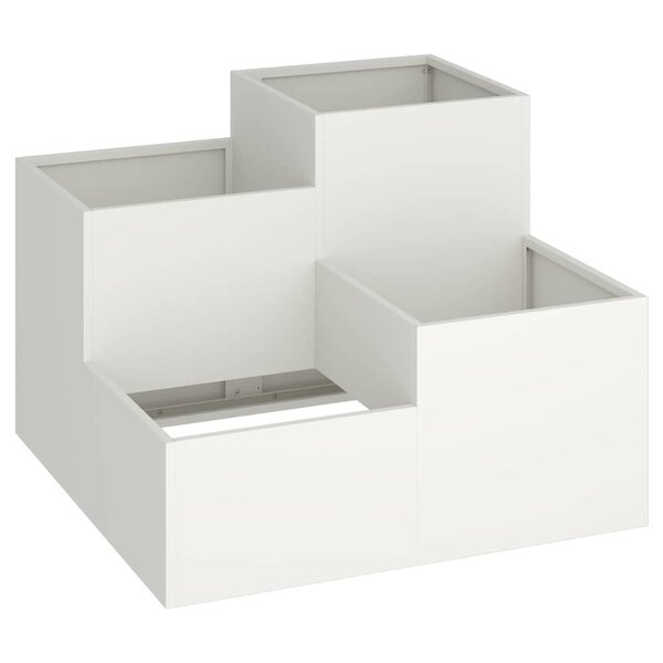 vidaXL Cache-pot de jardin Blanc 80 x 80 x 60 cm Acier