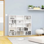 vidaXL Armoire à CD Blanc brillant 100x23x89 5 cm Bois d’ingénierie
