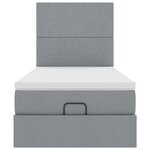 vidaXL Lit ottoman avec matelas gris clair 100x200 cm tissu