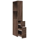 vidaXL Armoire de salle de bain étroite avec roulettes chêne marron