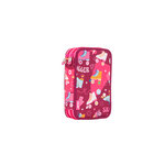 Plumier 2 compartiments avec contenu série spéciale Roller  rose