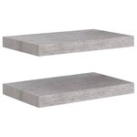 vidaXL Étagères murales flottantes 2 Pièces gris béton 40x23x3 8 cm MDF