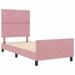 vidaXL Lit à ressorts avec tête de lit Rose 90 x 200 cm Velours
