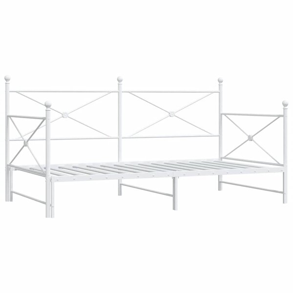 vidaXL Lit de jour avec lit gigogne sans matelas blanc 100x190cm acier