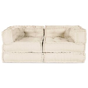 vidaXL Unité de canapé modulaire 2 Pièces Crème 140 x 70 x 56 cm Tissu