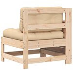 vidaXL Canapé de jardin accoudoir avec coussin bois massif de pin