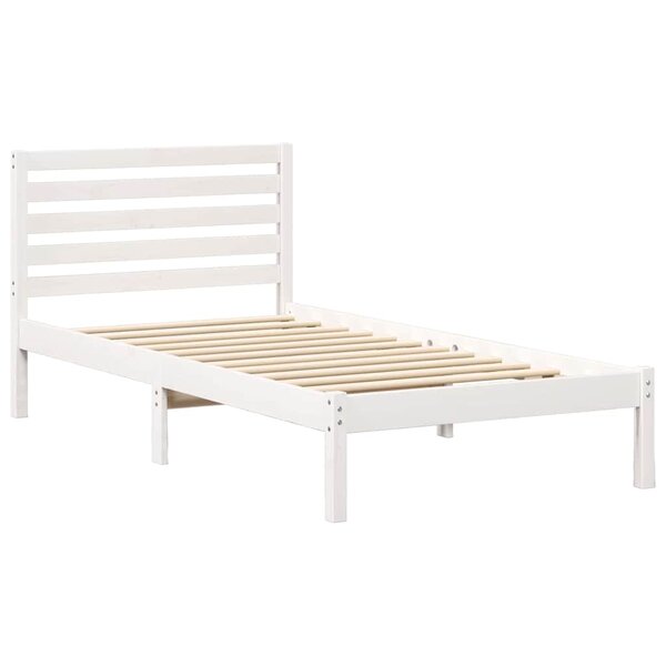 vidaXL Cadre de lit Blanc 100 x 200 cm Bois massif en pin