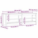 vidaXL Banc à chaussures avec étagère Cire marron 160 x 36 5 x 50 cm