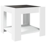 vidaXL Table basse avec LED blanc 53x53x45 cm bois d'ingénierie