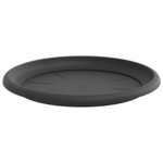 vidaXL Plateau à fleurs rond 24 Pièces Noir Ø 27 x 2 5 cm Plastique