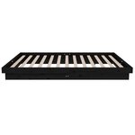 vidaXL Cadre de lit sans matelas noir bois massif 120x200 cm