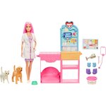 Mattel JFX93 - Barbie - Poupée et ensemble pour clinique vétérinaire