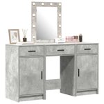 vidaXL Table de Toilette Gris 50 x 41 x 135 cm Bois d'ingénierie
