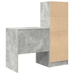 vidaXL Bureau avec Rangement Gris Béton Bois d'Ingénierie