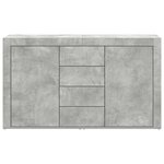 Buffet vidaXL Gris béton Bois d'ingénierie 120 x 36 x 69 cm Rangement