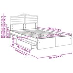 vidaXL Lit de Rangement Gris Sonoma 135 x 190 cm Bois d'ingénierie