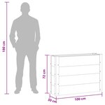 vidaXL Jardinière surélevée Gris 100 x 30 x 72 cm WPC et Aluminium